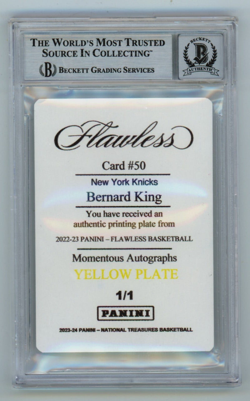Bernard King Autographed 2022-23 Panini Flawless 1/1 Printing Plate BGS 10