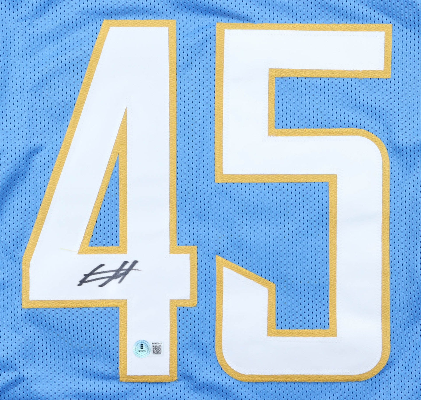 Tuli Tuipulotu Autographed Los Angeles Chargers Light Blue Jersey