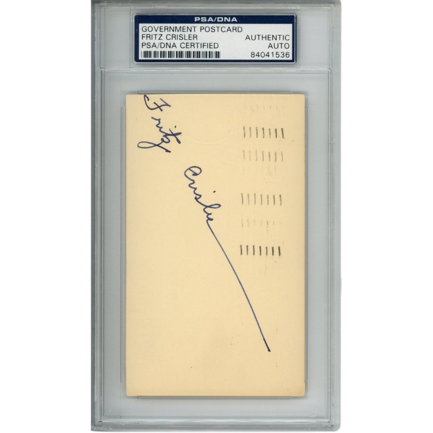 Fritz Crisler Autographed Michigan Wolverines Postcard (PSA Slabbed)