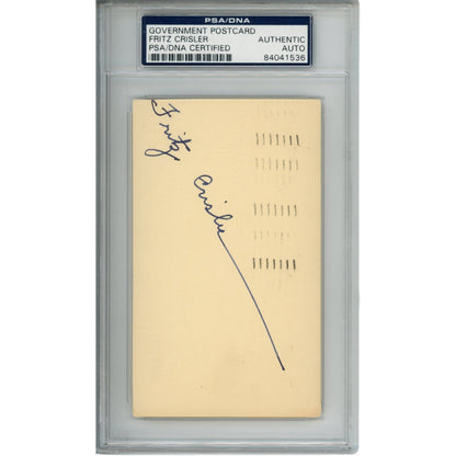 Fritz Crisler Autographed Michigan Wolverines Postcard (PSA Slabbed)
