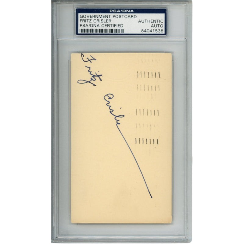 Fritz Crisler Autographed Michigan Wolverines Postcard (PSA Slabbed)