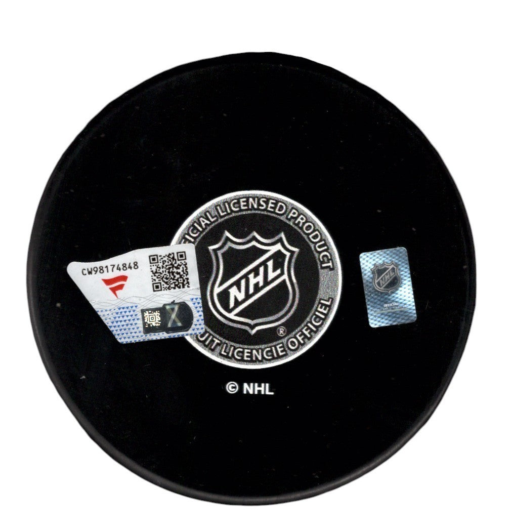 Quinn Hughes Signed Vancouver Canucks Logo Hockey Puck