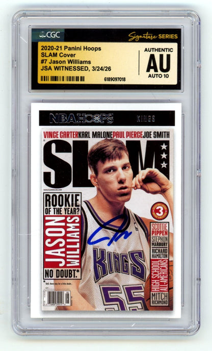 Jason Williams Autographed 2020-21 Panini Hoops SLAM #7 Card CGC 10