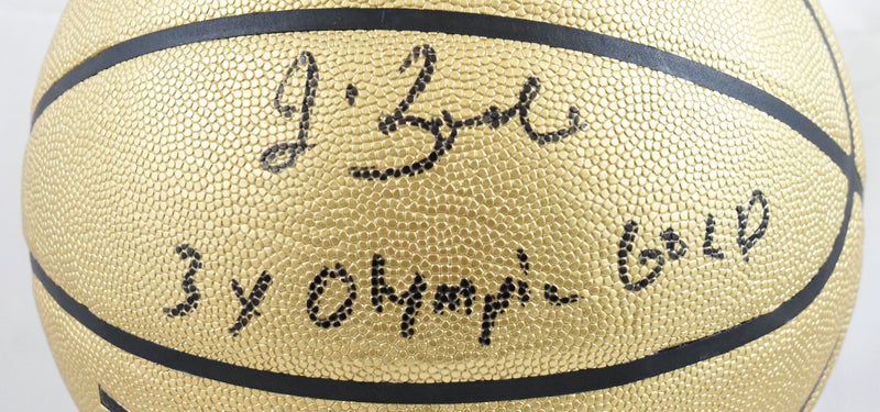 Jim Boeheim Autographed Wilson Gold Basketball Inscribed 3x Olympic Gold