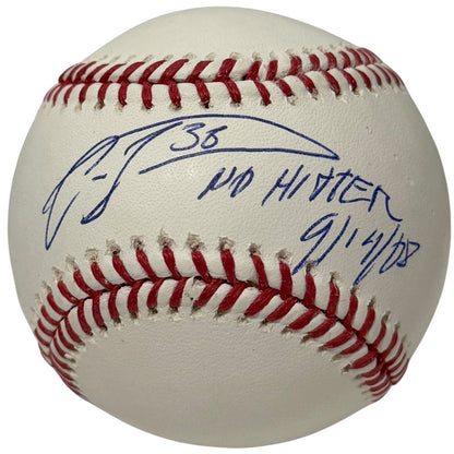 Carlos Zambrano Signed ROMLB Baseball w/ No Hitter 9/14/08 Inscription JSA