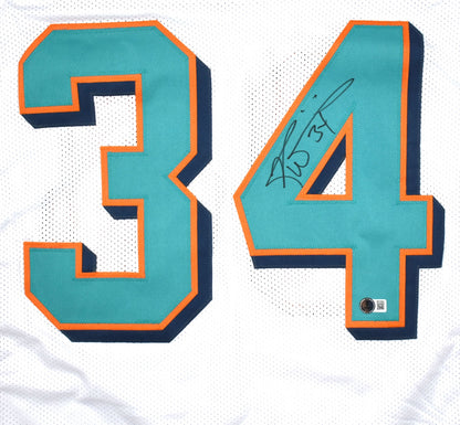 Ricky Williams Autographed Miami Dolphins Custom White Jersey