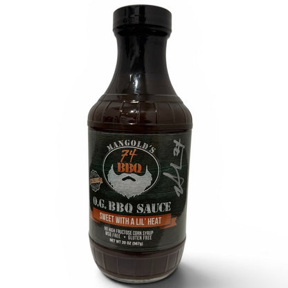 Nick Mangold Signed Mangold's 74 BBQ O.G. Sauce Jar