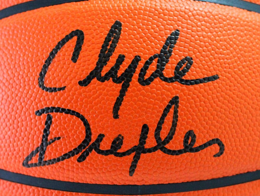 Clyde Drexler Autographed Spalding Black NBA Basketball