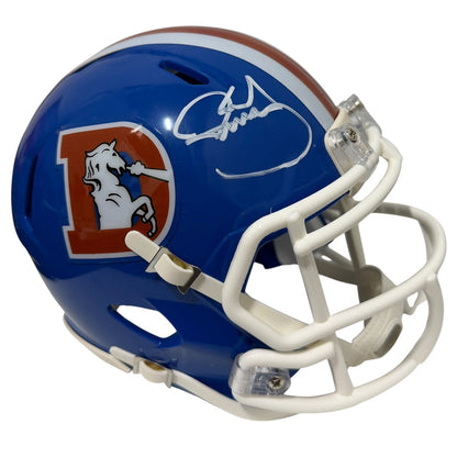 Karl Mecklenburg Signed Denver Broncos Throwback Mini Helmet JSA