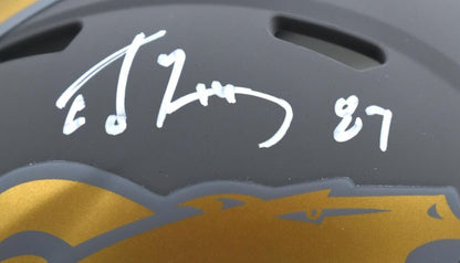 Ed McCaffrey Signed Denver Broncos Slate Speed Mini Helmet