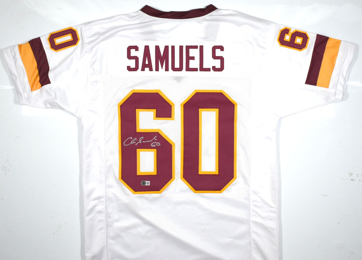 Chris Samuels Autographed Washington White Custom Jersey