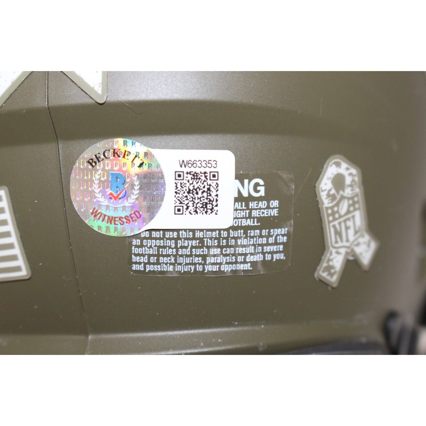 Joe Klecko Signed New York Jets Salute to Service Mini Helmet Beckett BAS