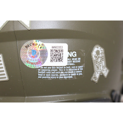 Joe Klecko Signed New York Jets Salute to Service Mini Helmet Beckett BAS