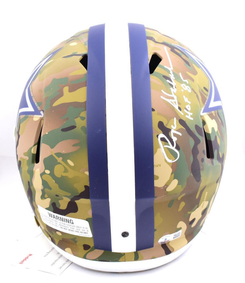 Roger Staubach Autographed Dallas Cowboys Full Size Camo Speed Helmet