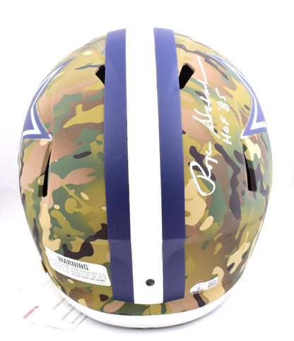 Roger Staubach Autographed Dallas Cowboys Full Size Camo Speed Helmet