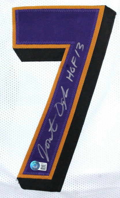 Jonathan Ogden Signed Baltimore Ravens White Custom Jersey