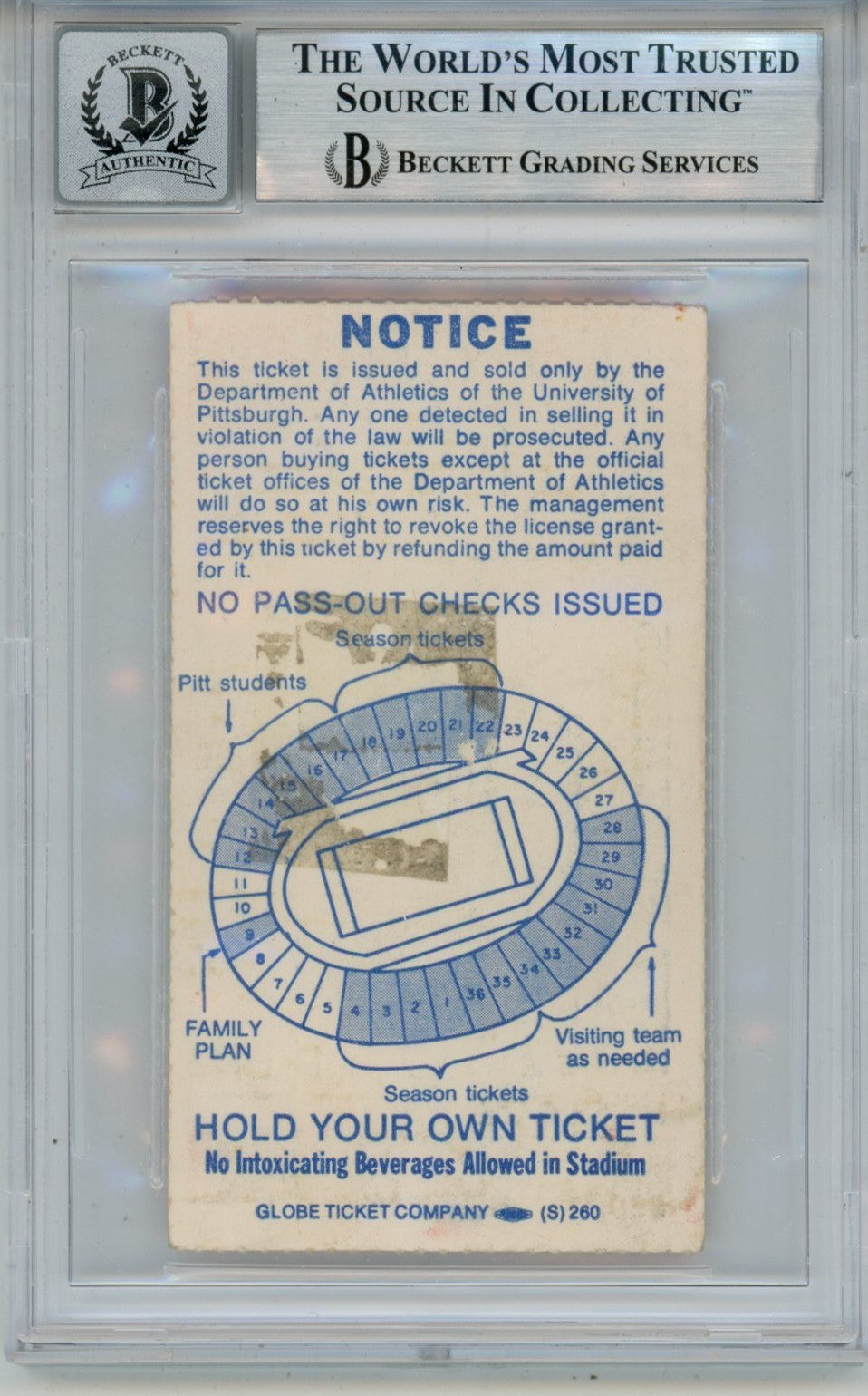 Tony Dorsett Signed Pittsburgh Panthers Ticket with Heisman Inscription