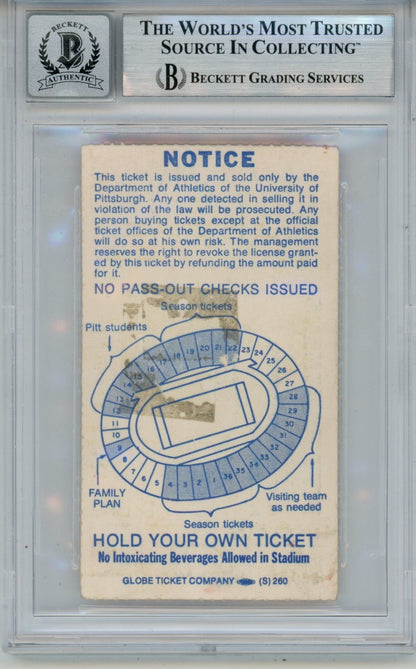 Tony Dorsett Signed Pittsburgh Panthers Ticket with Heisman Inscription
