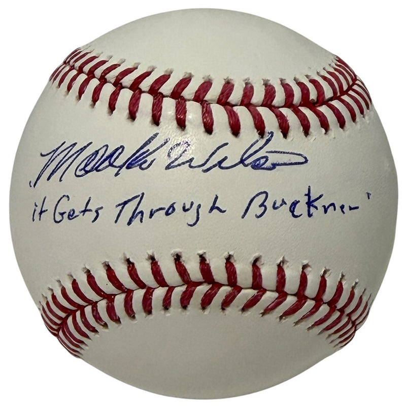 Mookie Wilson Signed MLB Baseball "It Gets Through Buckner" JSA Witness