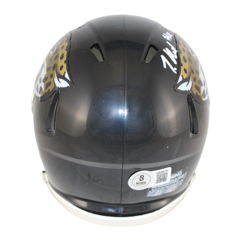 Travis Hunter Autographed Jacksonville Jaguars Mini Helmet (Beckett COA)