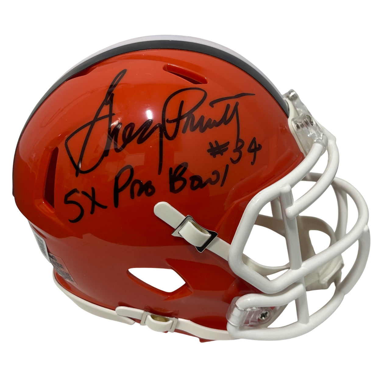 Greg Pruitt Signed Cleveland Browns Throwback Mini Helmet 5x Pro Bowl
