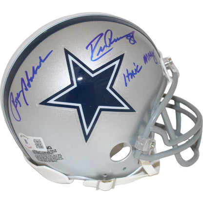 Roger Staubach & Drew Pearson Signed Dallas Cowboys Mini Helmet (Beckett)