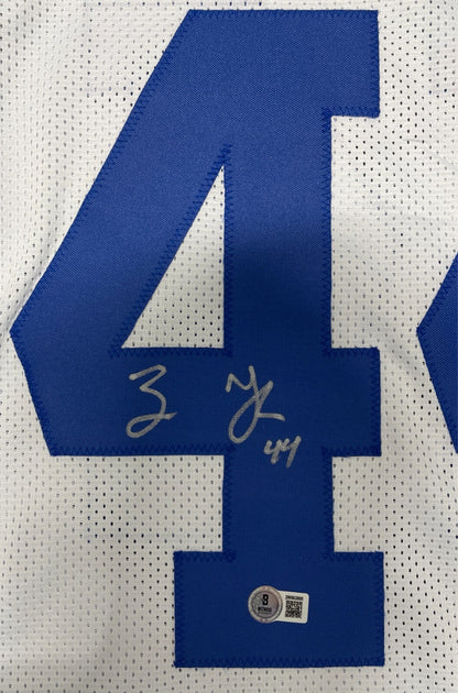 Zaire Franklin Autographed Indianapolis Colts Custom Jersey (Beckett Witness)