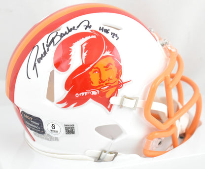 Ronde Barber Signed Tampa Bay Buccaneers 1976-1996 Throwback Mini Helmet