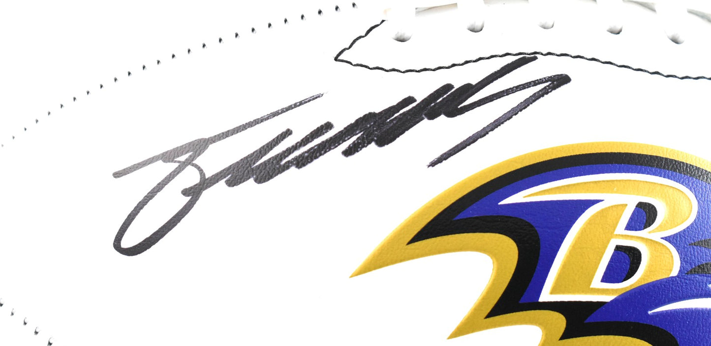 Zay Flowers Autographed Baltimore Ravens Logo Football