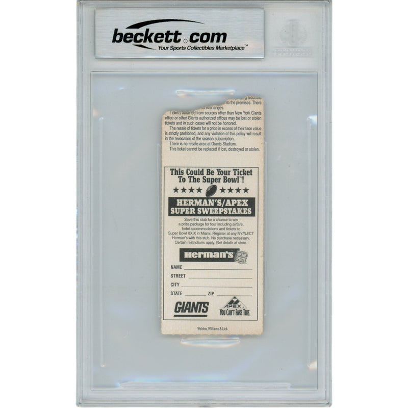 Michael Strahan Signed New York Giants 9/4/1994 Ticket Stub (BAS Slabbed)