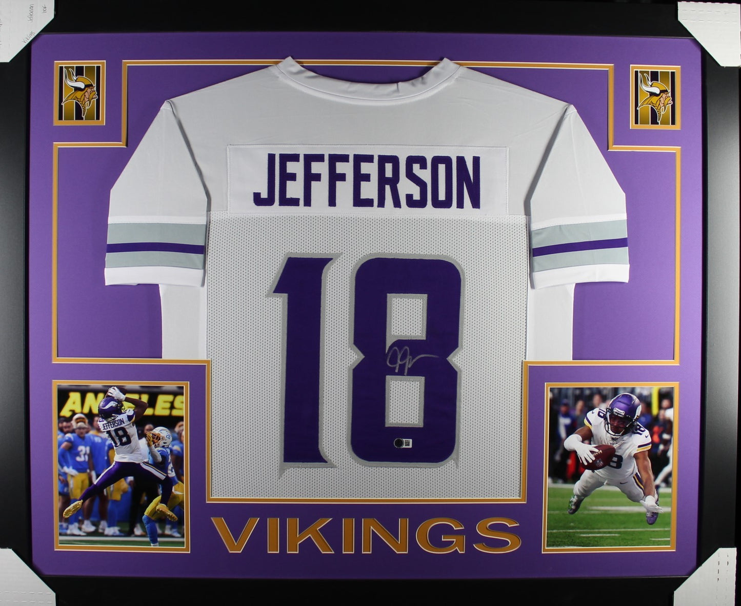 Justin Jefferson Signed Pro Style Alternate Framed Football Jersey