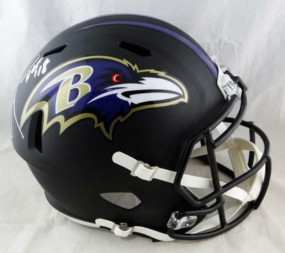 Ray Lewis Signed Baltimore Ravens Flat Black Full Size Helmet