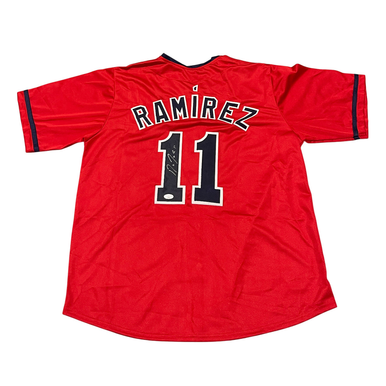 Jose Ramirez Signed Cleveland Custom Red Baseball Jersey JSA