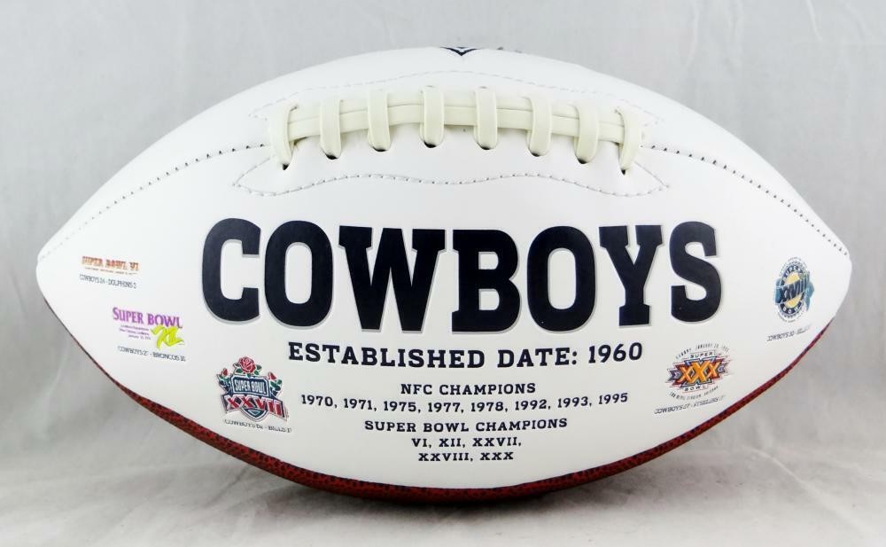 Gil Brandt Signed Dallas Cowboys Logo Football (HOF Inscription)