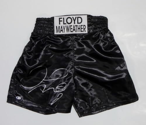 Floyd Mayweather Autographed Black Custom Boxing Trunks