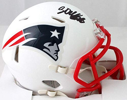 Corey Dillon Signed New England Patriots Flat White Mini Helmet