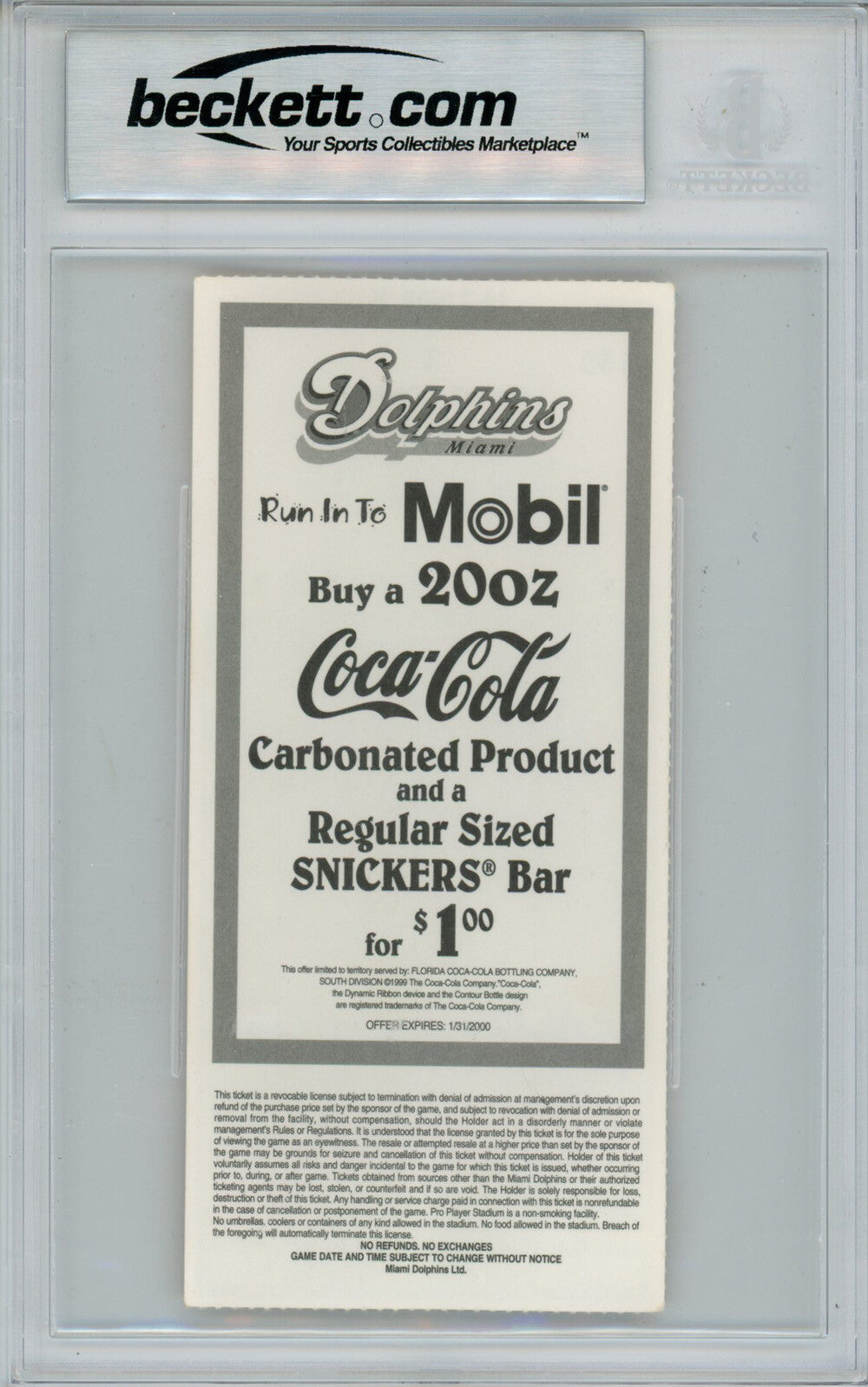 Brian Dawkins Autographed Philadelphia Eagles Ticket Stub BAS Grade 8