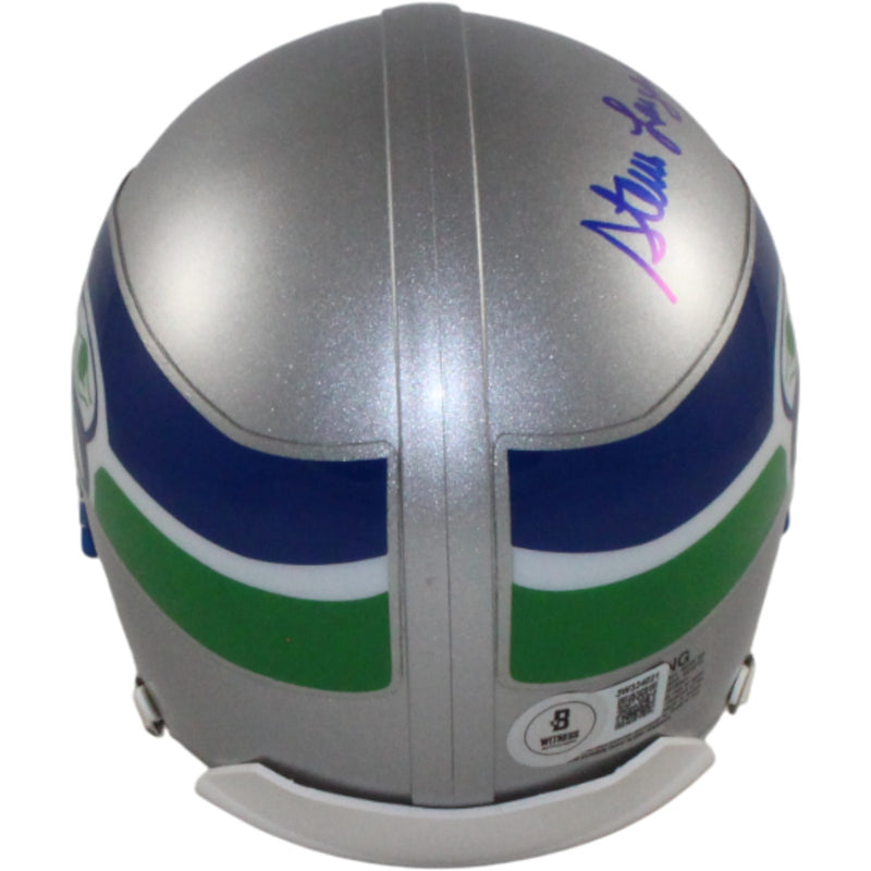 Steve Largent Signed Seattle Seahawks Throwback VSR4 Mini Helmet HOF