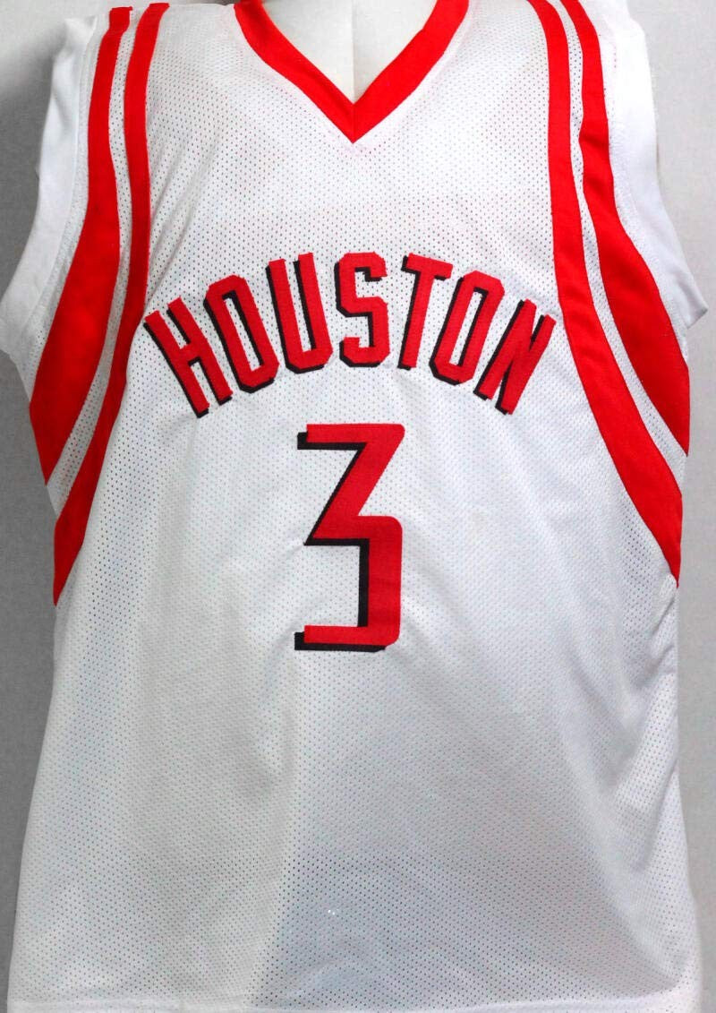 Steve Francis Autographed White and Red Custom Basketball Jersey