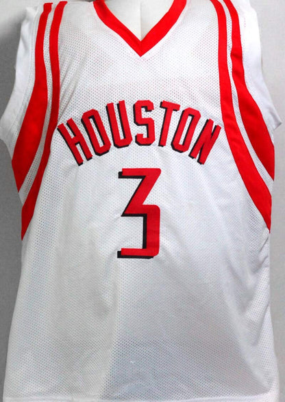 Steve Francis Autographed White and Red Custom Basketball Jersey