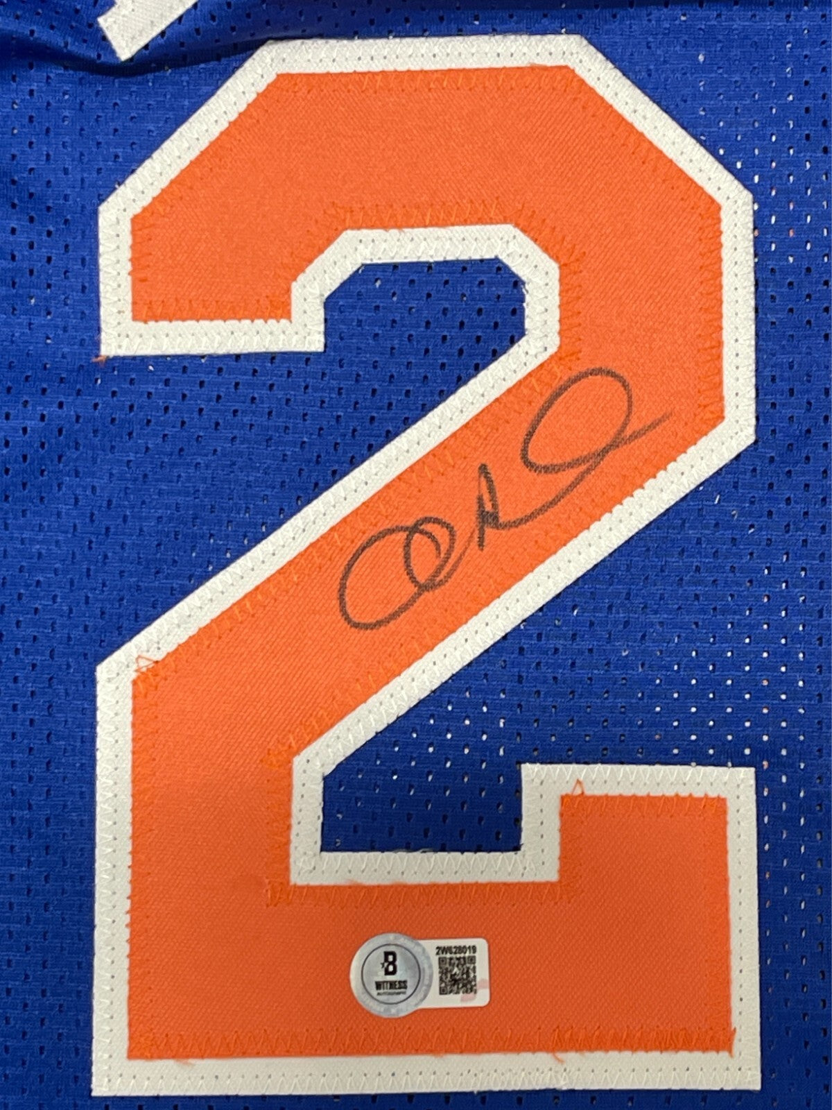 Allan Houston Signed New York Knicks Custom Blue Jersey (Beckett COA)