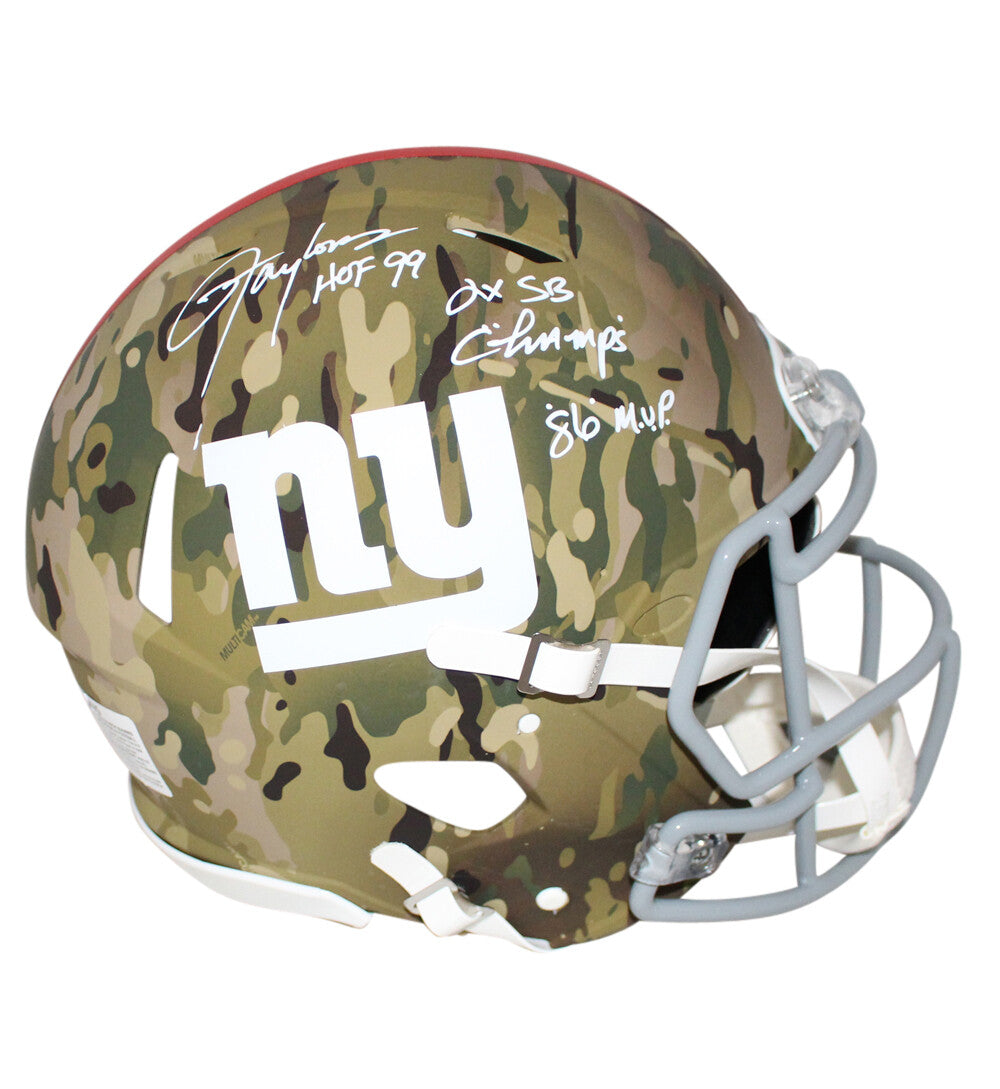 Lawrence Taylor Signed New York Giants Authentic Camo Speed Helmet