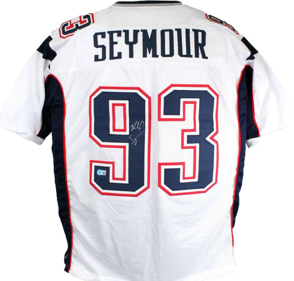 Richard Seymour Autographed White Custom Football Jersey