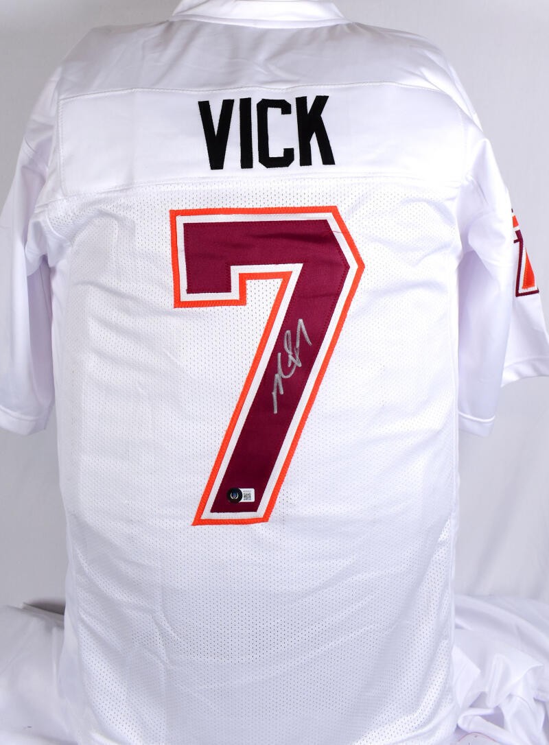 Michael Vick Signed White Custom College Style Jersey