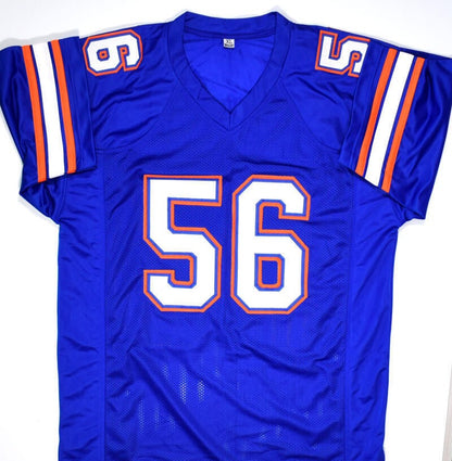 Maurkice Pouncey Signed Blue Custom College Football Jersey