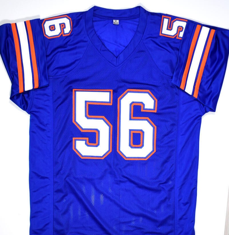 Maurkice Pouncey Signed Blue Custom College Football Jersey