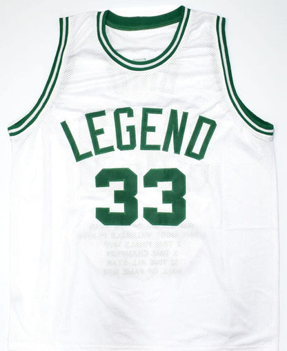 Larry Bird Autographed White Custom STAT Jersey