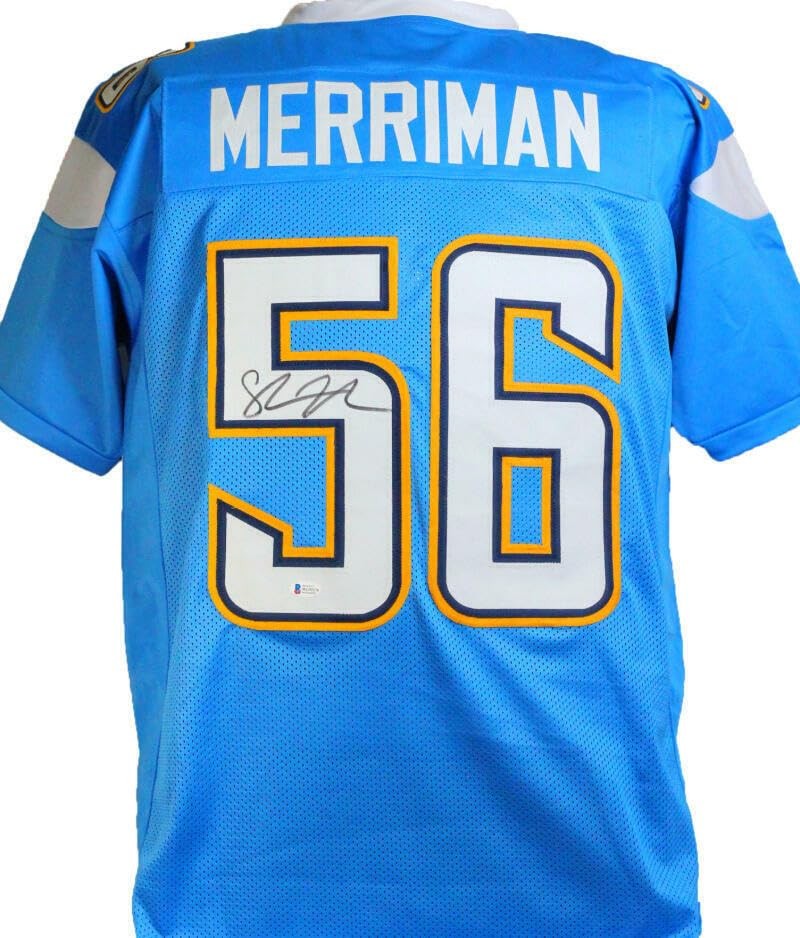 Shawne Merriman Autographed Light Blue Custom Jersey