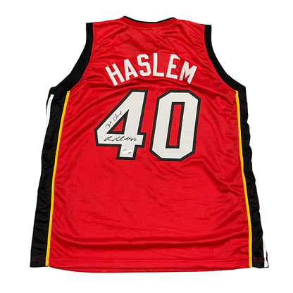 Udonis Haslem Signed Miami Heat Custom Jersey (3 Champs Inscription)