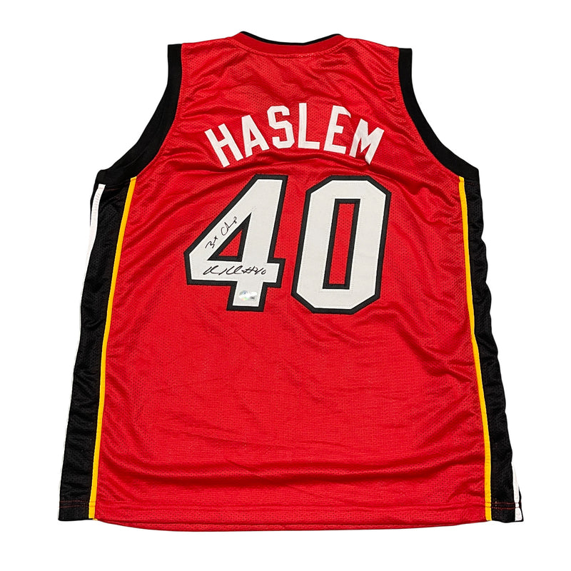 Udonis Haslem Signed Miami Heat Custom Jersey (3 Champs Inscription)